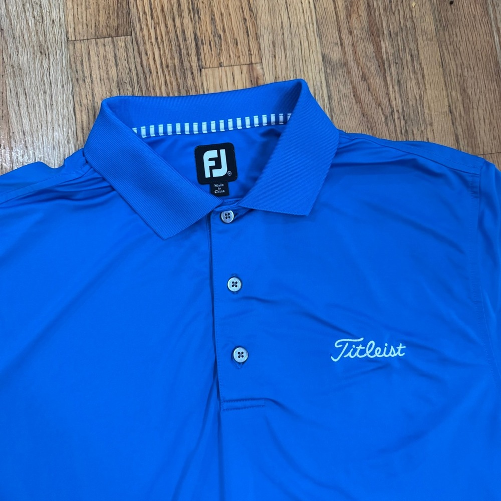FootJoy Titleist Performance Golf Polo Shirt Mens Size M Blue Short Sleeve FJ